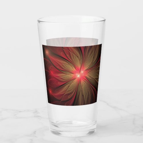 Red fansy fractal flower  glass