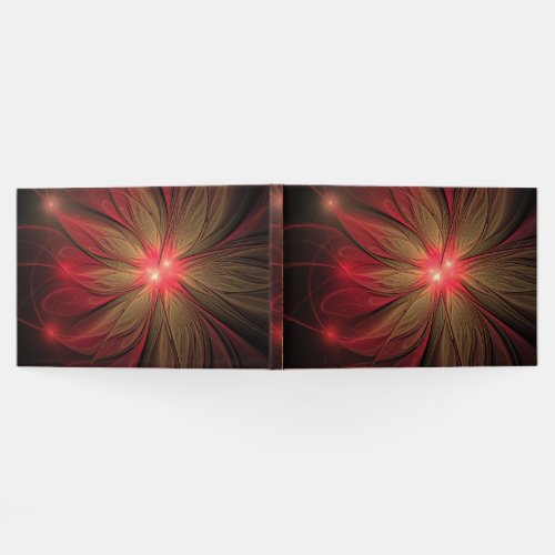 Red fansy fractal flower  guest book