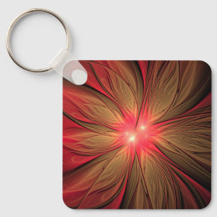 Red fansy fractal flower  keychain