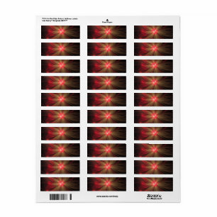 Red fansy fractal flower  label