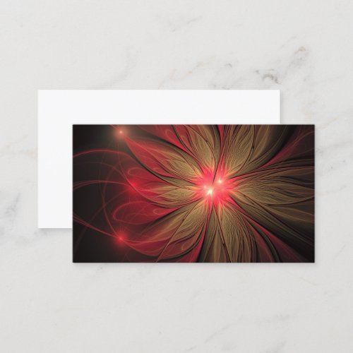 Red fansy fractal flower  loyalty card