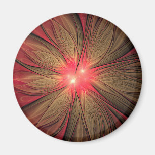 Red fansy fractal flower magnet