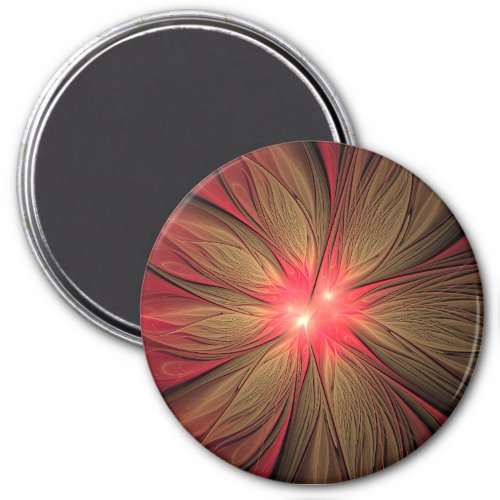 Red fansy fractal flower magnet
