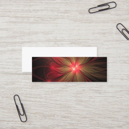 Red fansy fractal flower  mini business card