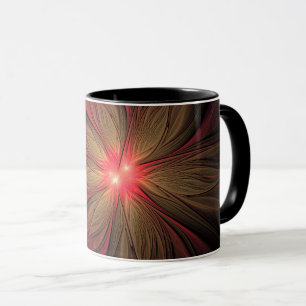 Red fansy fractal flower  mug