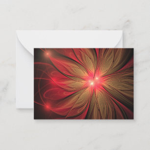 Red fansy fractal flower  note card