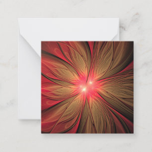 Red fansy fractal flower  note card