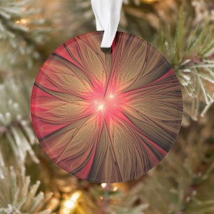 Red fansy fractal flower ornament
