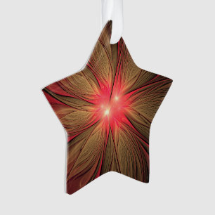 Red fansy fractal flower  ornament