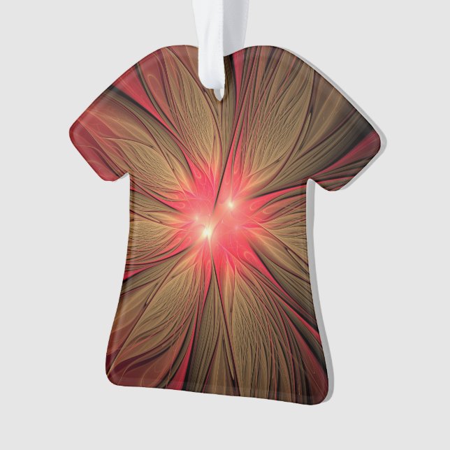 Red fansy fractal flower   ornament (Front)