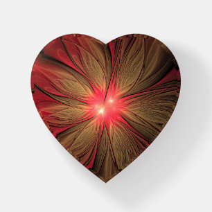 Red fansy fractal flower   paperweight