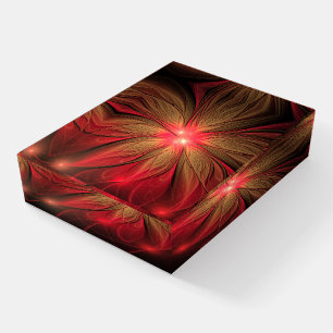 Red fansy fractal flower paperweight
