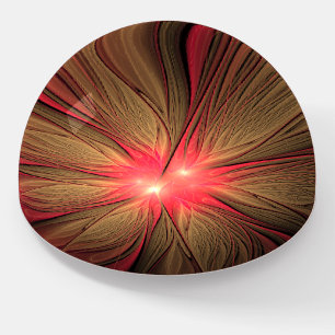 Red fansy fractal flower paperweight