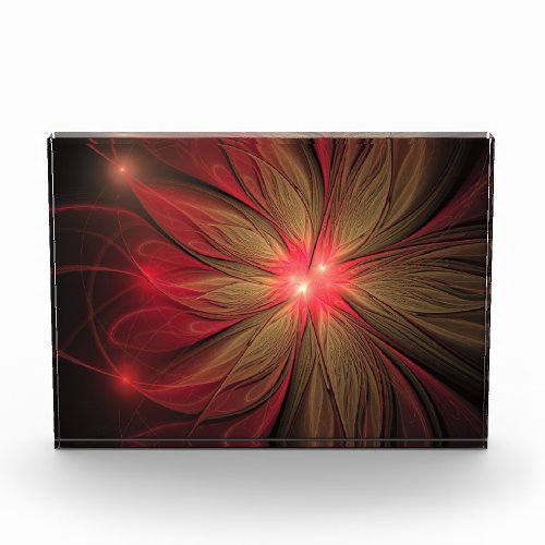 Red fansy fractal flower  photo block