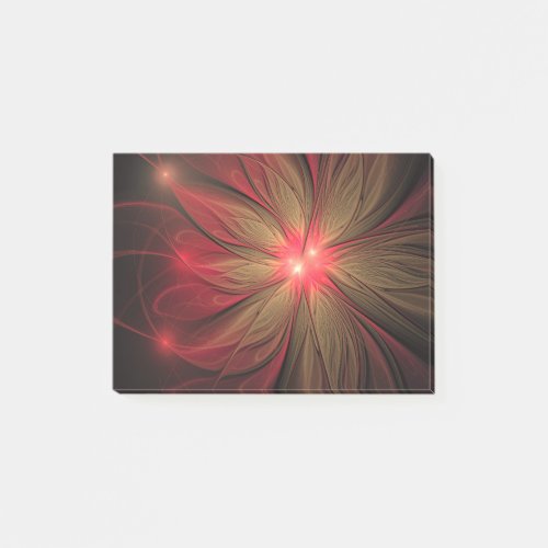 Red fansy fractal flower  post_it notes