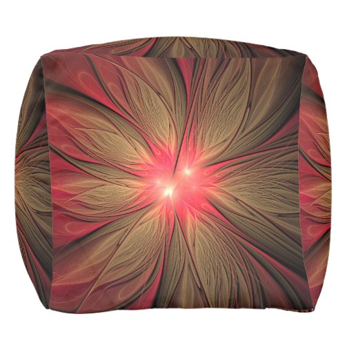 Red fansy fractal flower  pouf