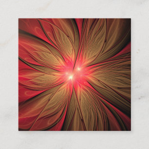 Red fansy fractal flower  referral card