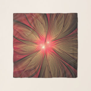 Red fansy fractal flower   scarf