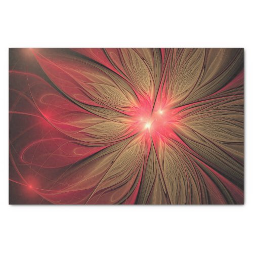 Red fansy fractal flower  tissue paper