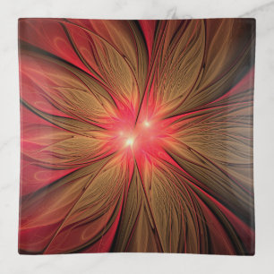 Red fansy fractal flower  trinket tray