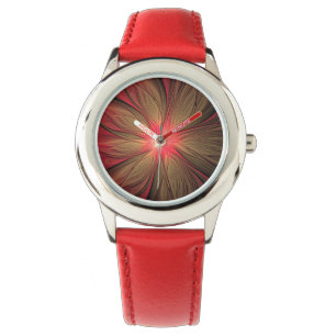 Red fansy fractal flower  watch