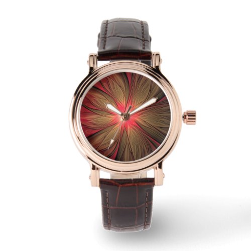 Red fansy fractal flower  watch