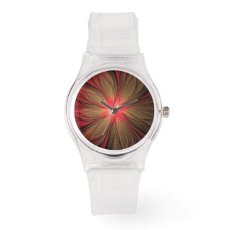 Red fansy fractal flower  watch