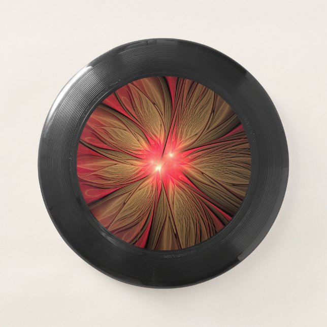 Red fansy fractal flower   Wham-O frisbee (Front)