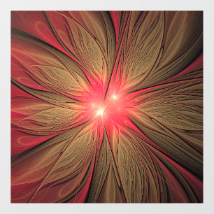 Red fansy fractal flower window cling