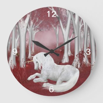 Red Fantasy Large Clock by deemac2 at Zazzle