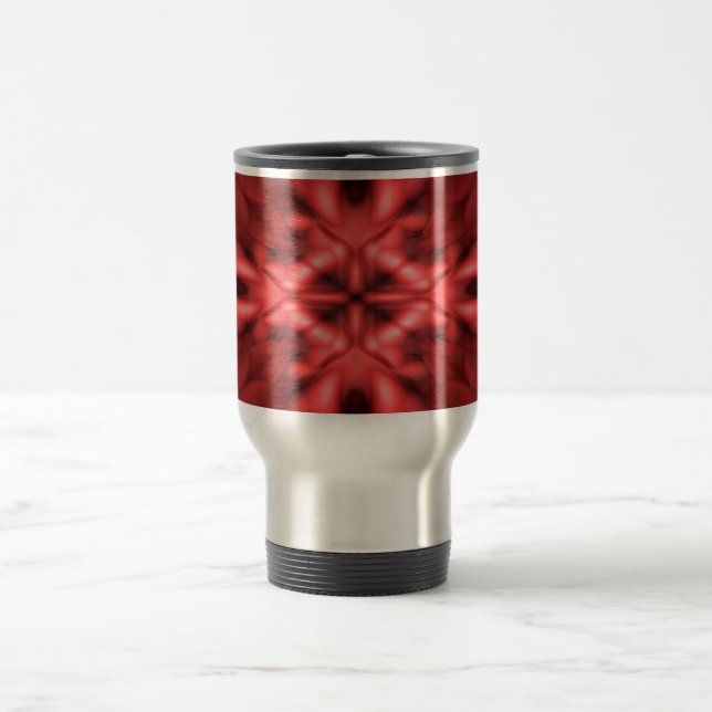 Red fantasy pattern travel mug (Center)