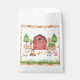 Red Farm Animals Baby Shower Favor Bag