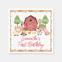 Red Farm Animals Birthday Party