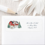 Red Farm Barnyard and Snowman Label<br><div class="desc">Put a pretty return address label on your mail this Christmas season with choices of various warm and cozy designs.</div>