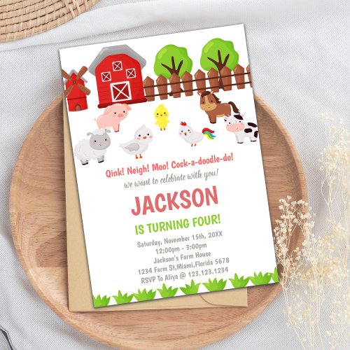 Red Farm Birthday Invitations