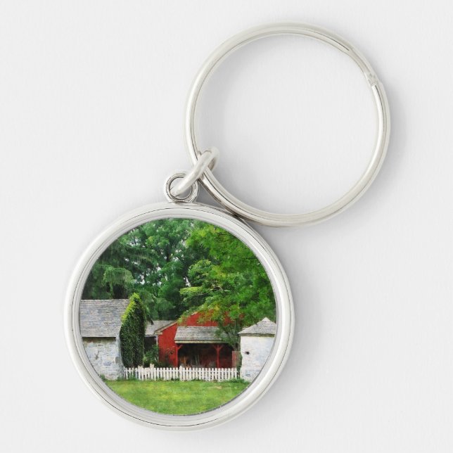 Red Farm Shed Keychain (Front)