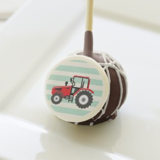 Red Farm Tractor Cake Pops