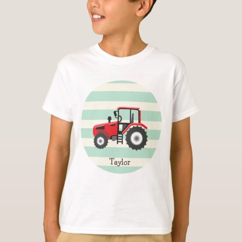 Red Farm Tractor T_Shirt