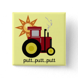 Red Farm Tractor T-shirts and Gifts Button