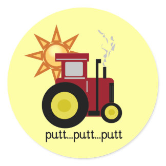 Red Farm Tractor T-shirts and Gifts Classic Round Sticker