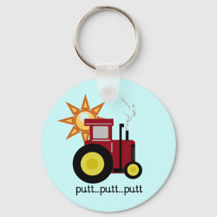 Red Farm Tractor T-shirts and Gifts Keychain