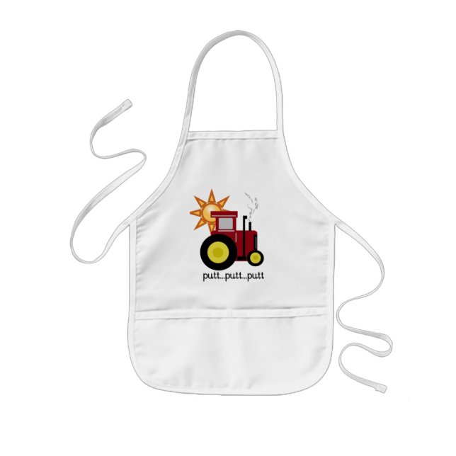 Red Farm Tractor T-shirts and Gifts Kids' Apron (Front)