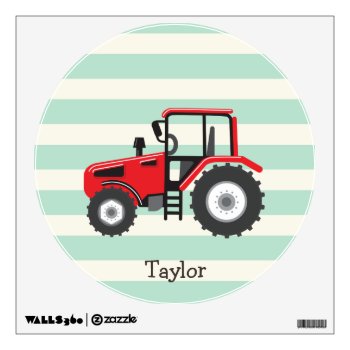 Red Farm Tractor Wall Sticker by Birthday_Party_House at Zazzle