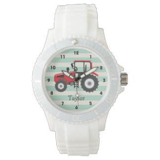 Red Farm Tractor Wrist Watch