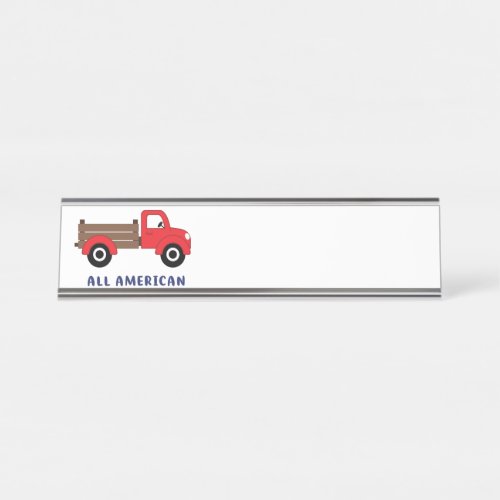 Red Farm Truck Desk Name Plate