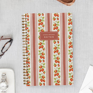 Red   Farmers Market Strawberry Personalized Notebook