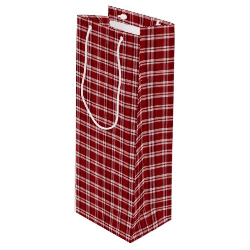 Red Farmhouse Classic Holiday Plaid Wine Gift Bag