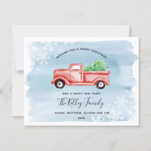 Red Farmhouse Truck Petite Holiday Card