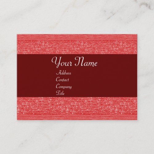RED FASHION BEADS MONOGRAM BUSINESS CARD