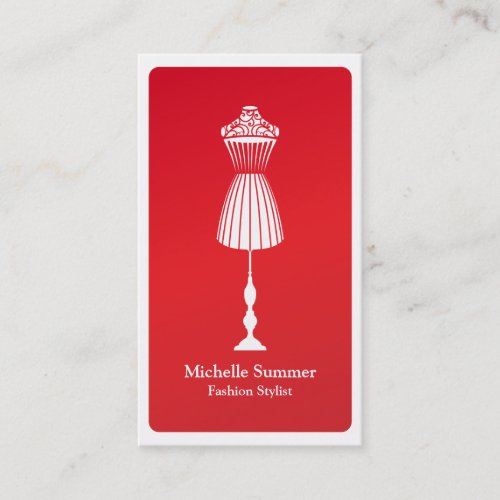 Red Fashion Designer Dressform Business Card